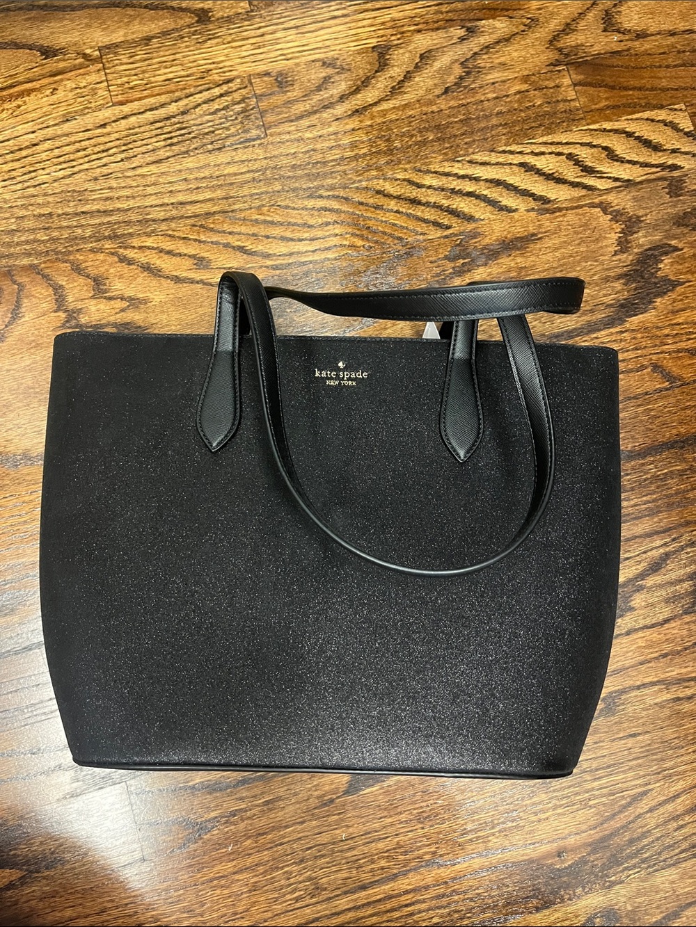 kate spade Black Glitter Tote Bag
